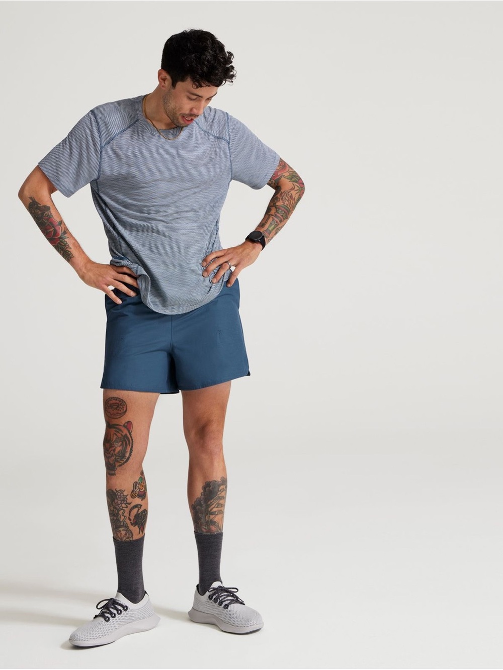 Allbirds Natural Run Shorts Size L Blue Athletic Trail Running Hiking